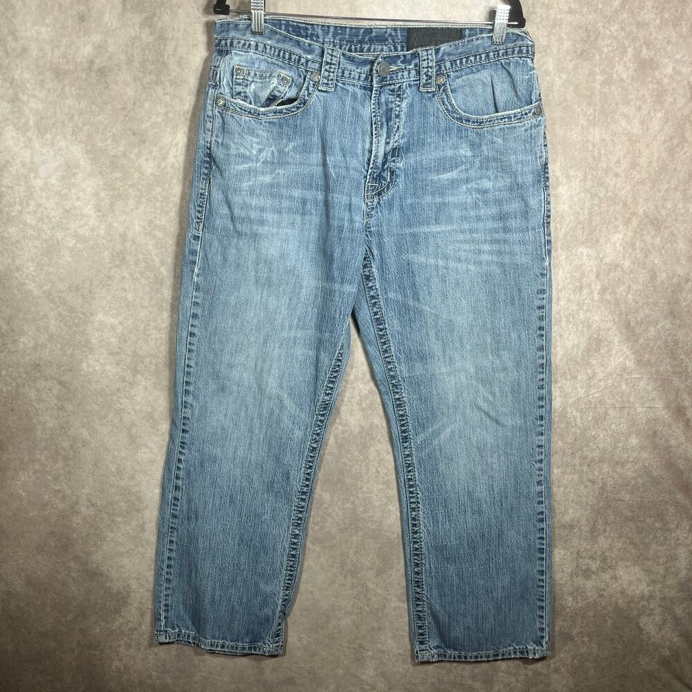 T.K. Axel Oxford Jeans Mens Size 34x30 Blue Medium Wash Denim Relaxed‎ Straight